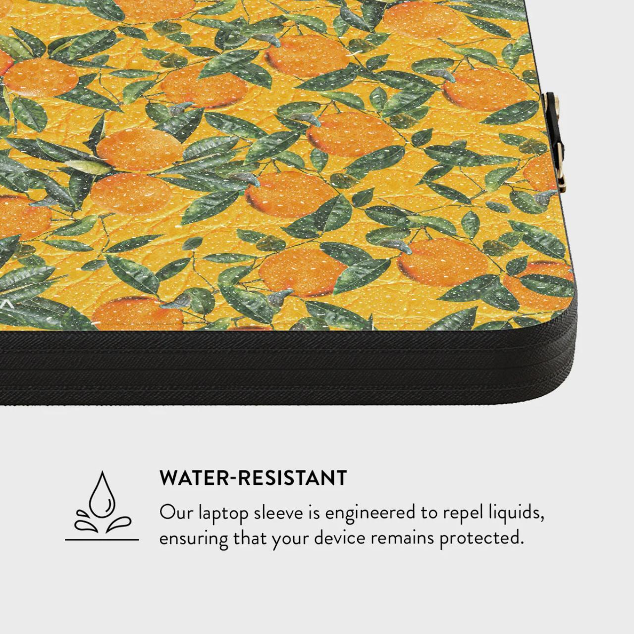 Husa antisoc Burga pentru Laptop 14 inch Orange Lemonade, cu fermoar, rezistenta la apa