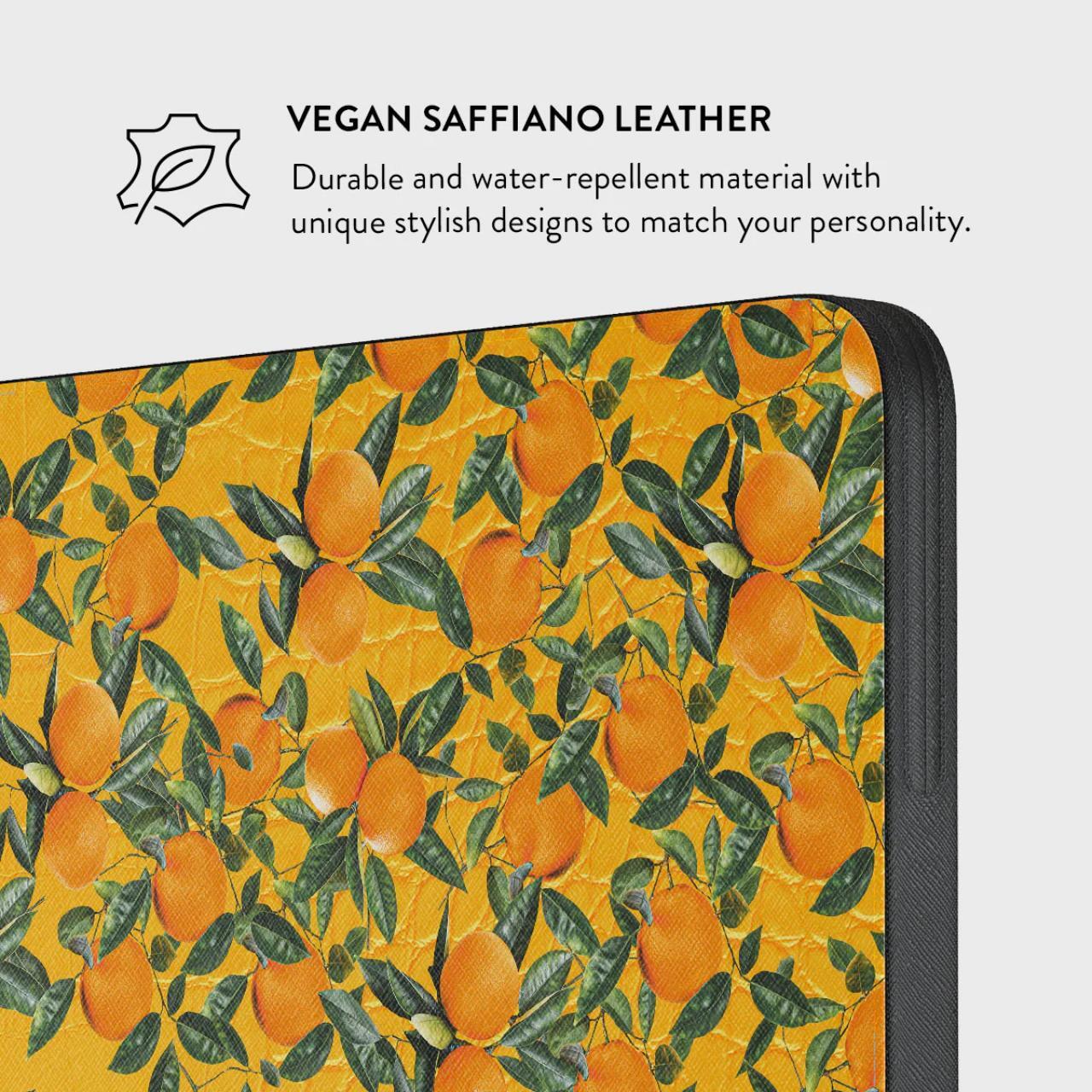 Husa antisoc Burga pentru Laptop 14 inch Orange Lemonade, cu fermoar, rezistenta la apa