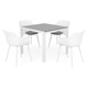 Set mobilier gradina/terasa 4 scaune si masa, ENCORE/PACO, alb/gri