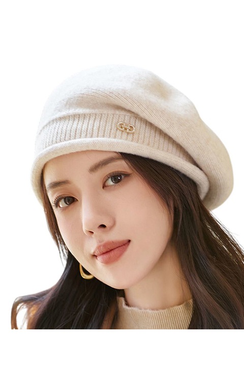 Caciula dama, model chic versatil, tematica elegant style, marime universala, bej, EFAYN