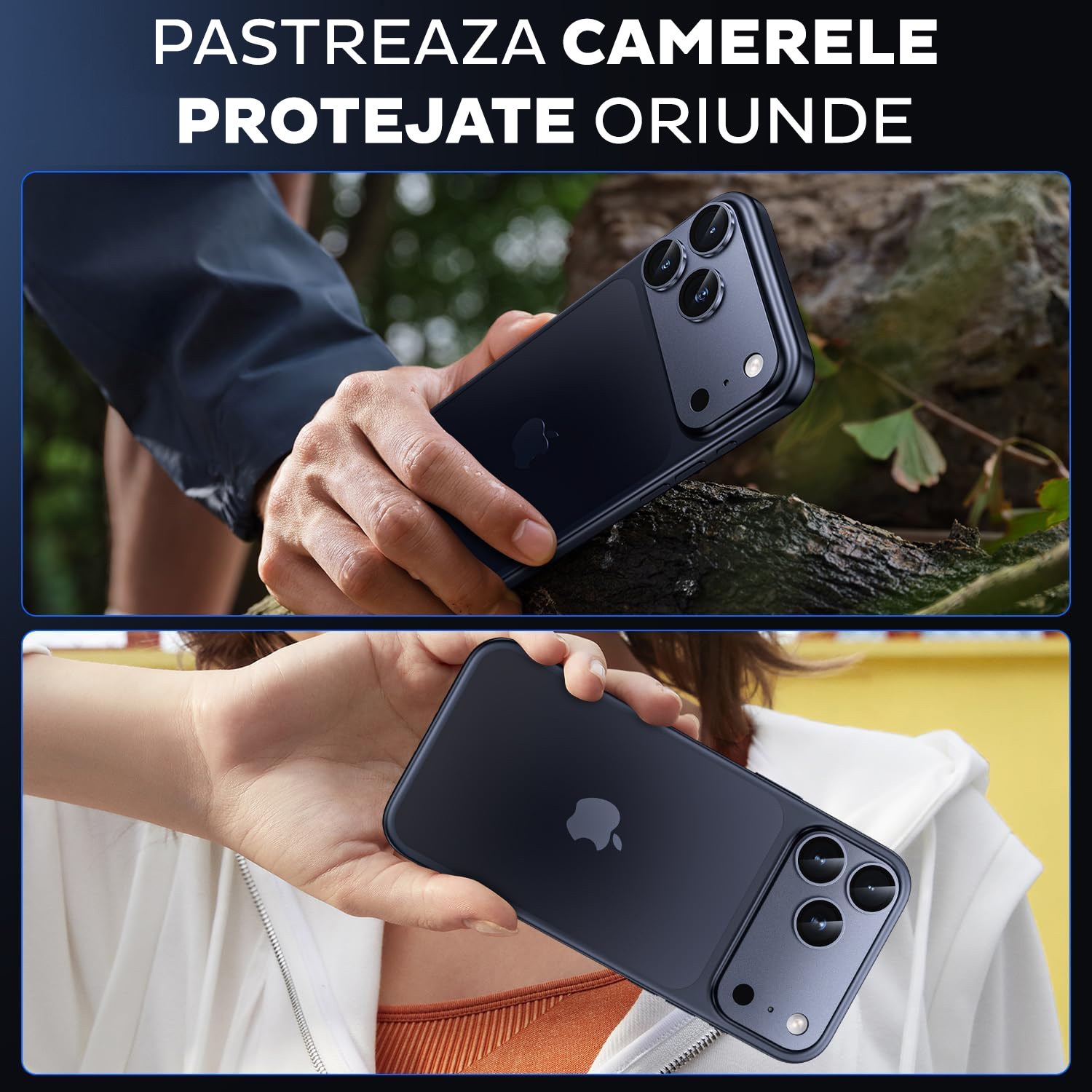 Folie Camera din sticla pentru iPhone 17 Pro, Full Cover, Protectie Completa, Daden, Ultra Rezistenta, Calitate Premium, Deep Blue