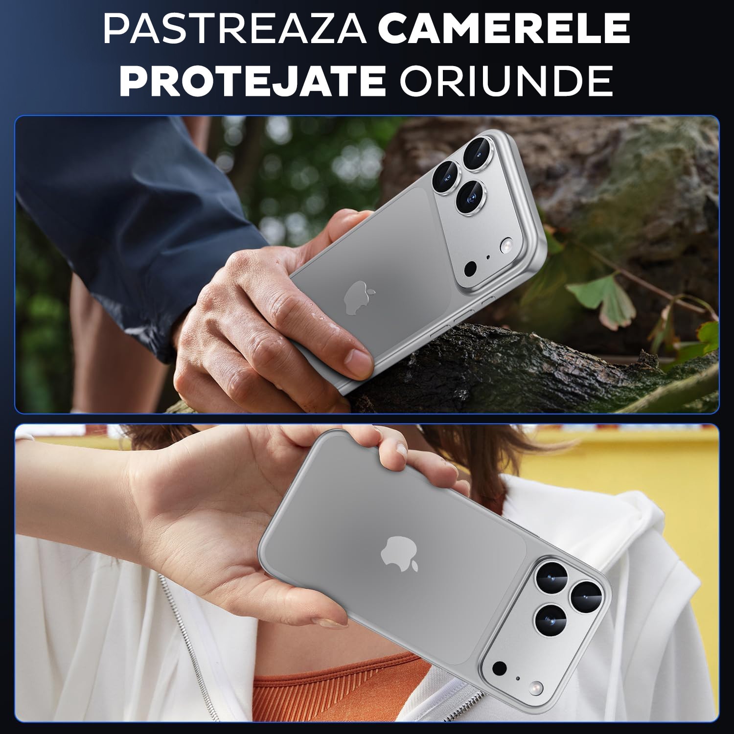 Folie Camera din sticla pentru iPhone 17 Pro, Full Cover, Protectie Completa, Daden, Ultra Rezistenta, Calitate Premium, Silver