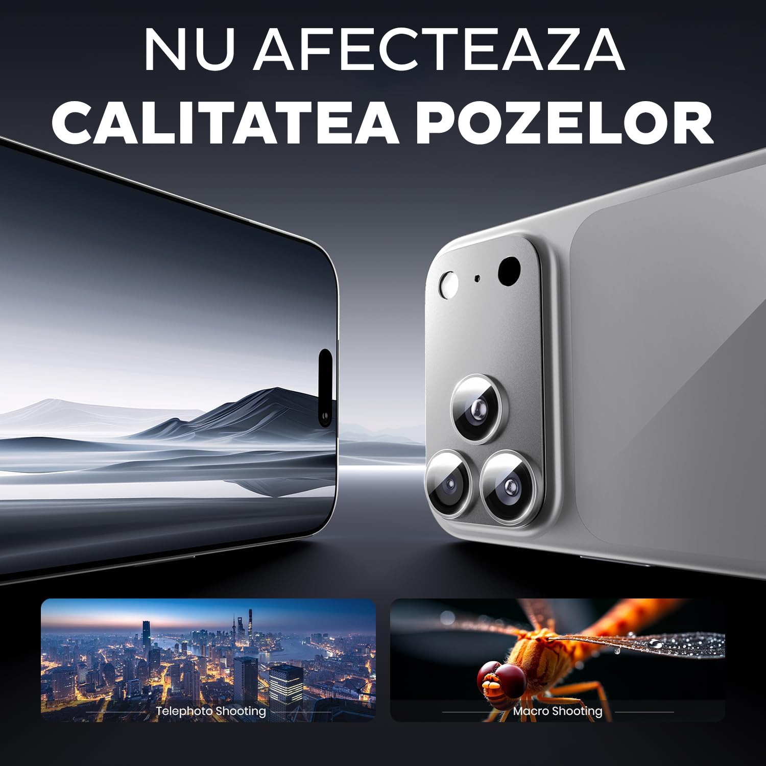 Folie Camera din sticla pentru iPhone 17 Pro, Full Cover, Protectie Completa, Daden, Ultra Rezistenta, Calitate Premium, Silver