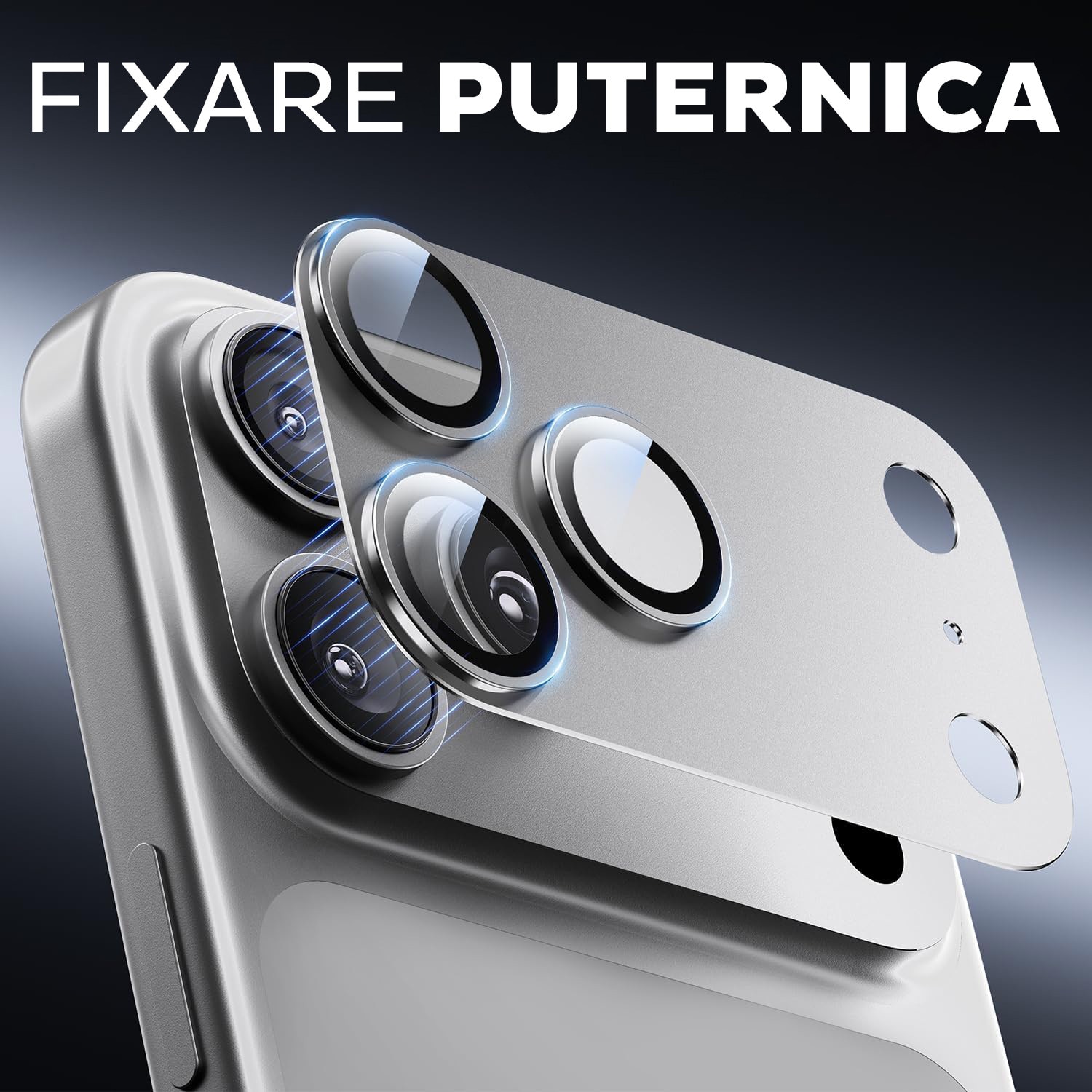 Folie Camera din sticla pentru iPhone 17 Pro, Full Cover, Protectie Completa, Daden, Ultra Rezistenta, Calitate Premium, Silver