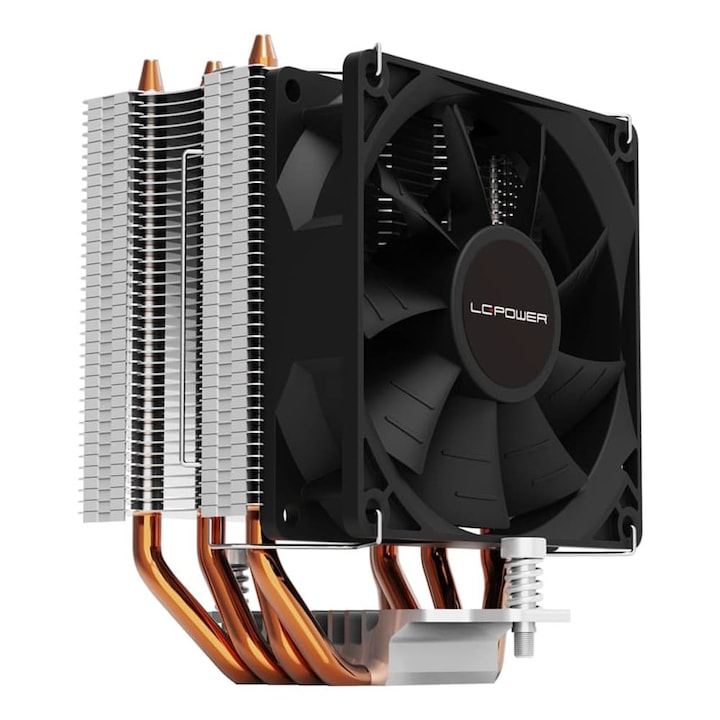 LC-Power LC-CC-95-V2 Cooler CPU pentru procesoare Intel/AMD, 165W TDP, negru-argintiu