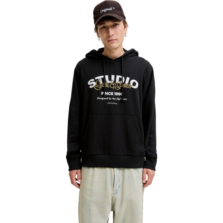 Hanorac JACK &JONES Yuki Sweat Hood BF 52221, Fekete