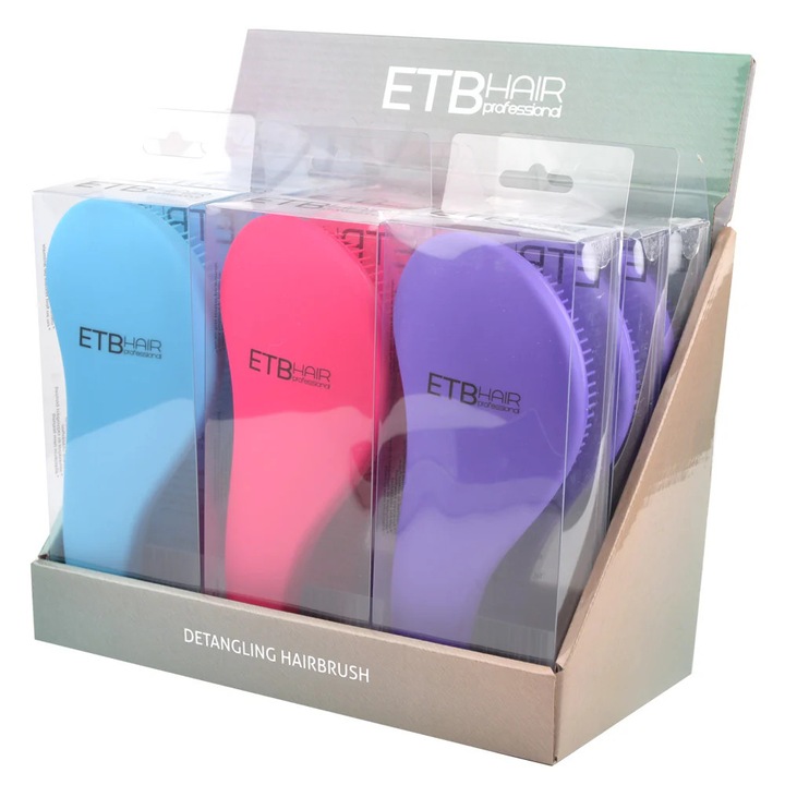 Set Profesional cu 9 Perii Colorate, ETB Hair, pentru Descalcirea Parului