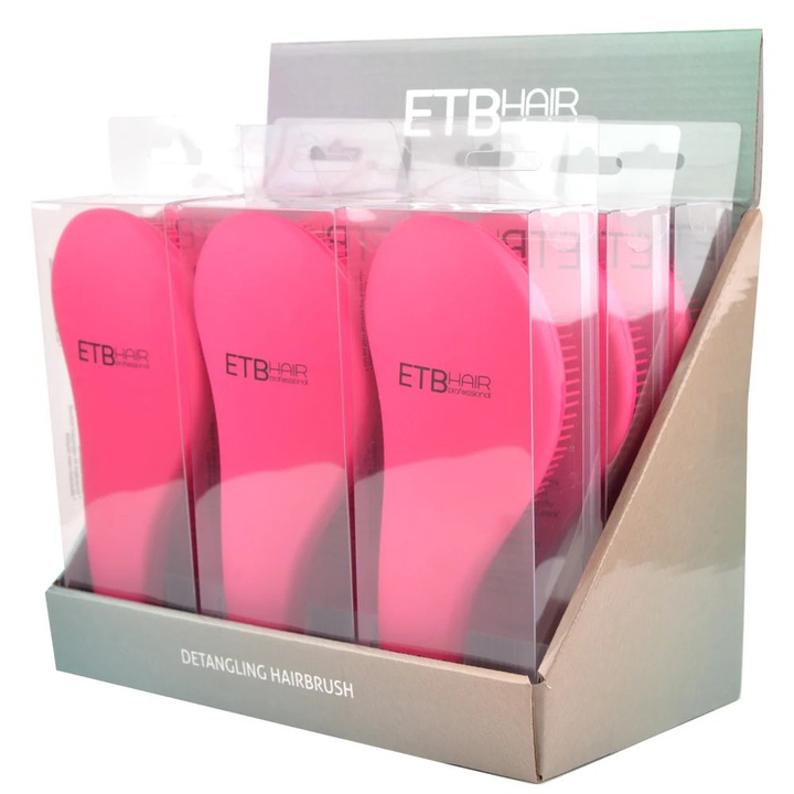 Set Profesional cu 9 Perii Pink, ETB Hair, pentru Descalcirea Parului