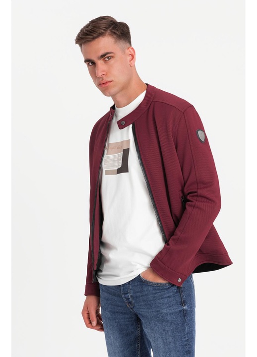 Jacheta de motociclist din tesatura structurata OMBRE C642, Bordeaux