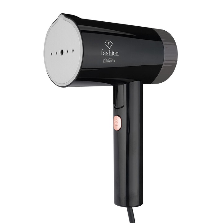 Steamer portabil pliabil Fashion TV, negru-rose gold, 1000W, rezervor 100ml