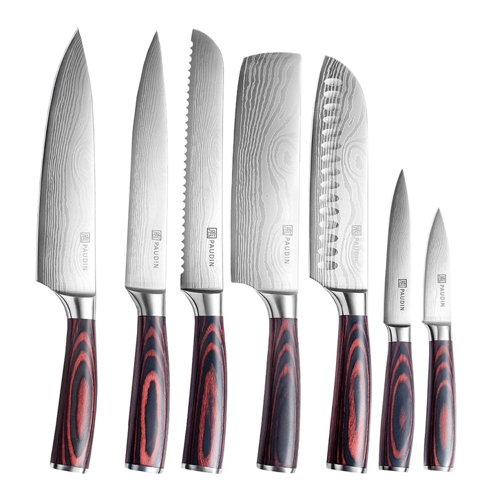 Set 7 cutite de bucatarie din otel inoxidabil Paudin Universal Classic NS7