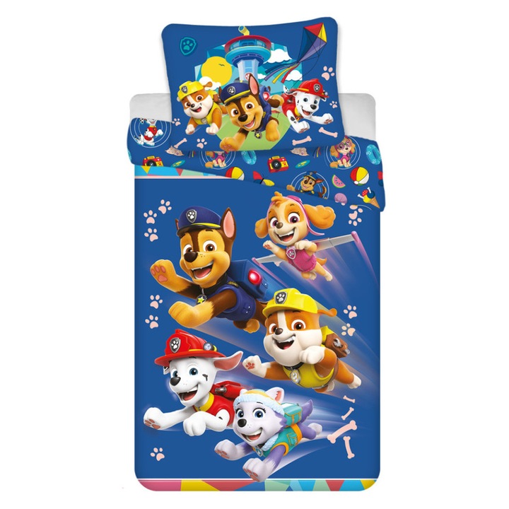 Mancs Őrjárat Brave Pups ágyneműhuzat 140×200cm, 70×90 cm
