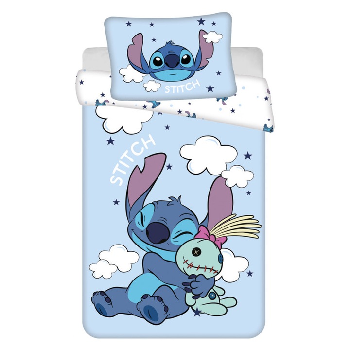 Lenjerie de pat pentru copii Disney Lilo și Stitch, grădiniță 100×135 cm, 40×60 cm