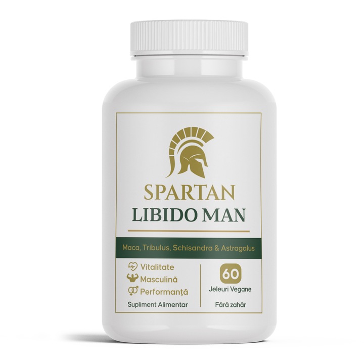 Spartan Libido – Supliment Alimentar pentru Performanta Sexuala Masculina, Erectie, Rezistenta sexuala, Stamina, Energie & Potenta, 60 Gume Fara Zahar - Fructe de padure