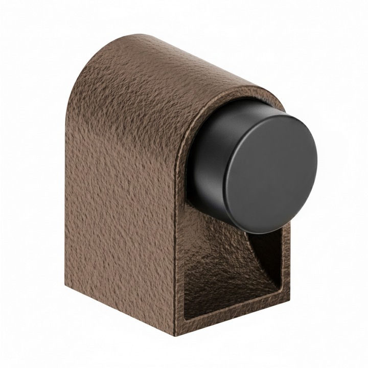 Opritor pentru usa Casey, finisaj maro metalic texturat/negru mat, 47x30 mm