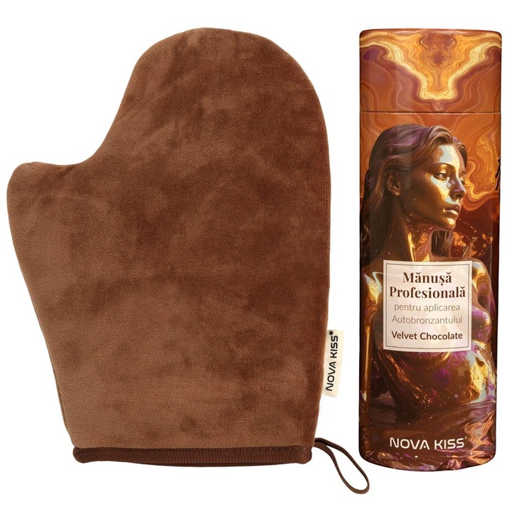 Professzionális önbarnító kesztyű, bársonyos csokoládé NOVA KISS®