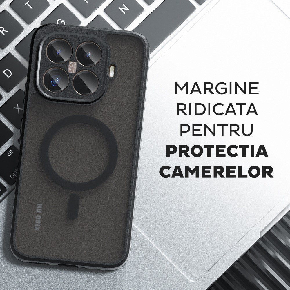 Husa pentru Motorola Edge 50 Ultra Daden® PureFrost MagSafe, Incarcare wireless, Protectie sporita, Anti-amprenta, Negru fumuriu