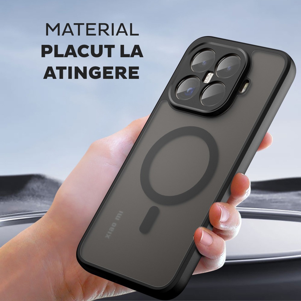 Husa pentru Motorola Edge 50 Ultra Daden® PureFrost MagSafe, Incarcare wireless, Protectie sporita, Anti-amprenta, Negru fumuriu