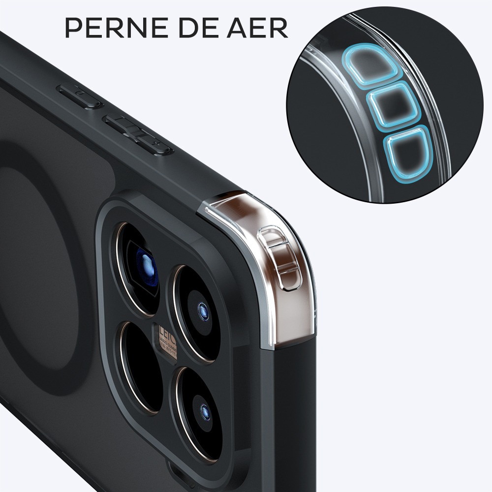 Husa pentru Motorola Edge 50 Ultra Daden® PureFrost MagSafe, Incarcare wireless, Protectie sporita, Anti-amprenta, Negru fumuriu