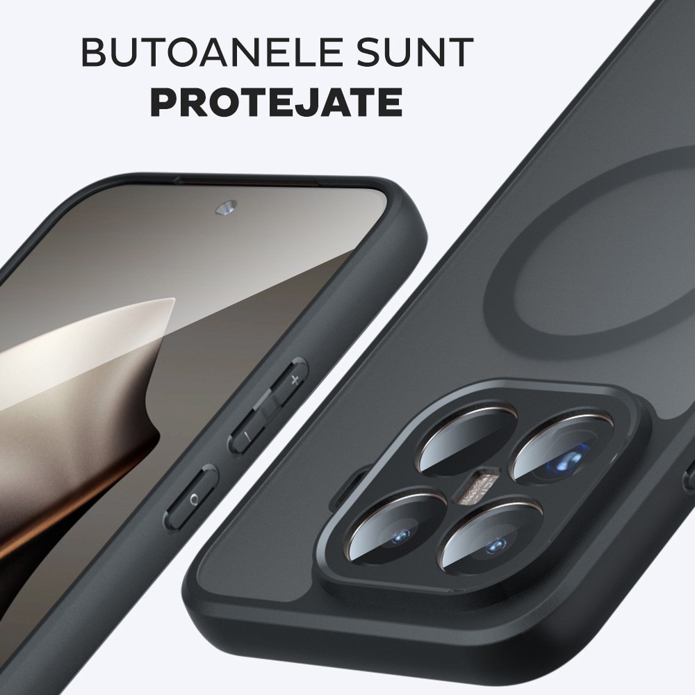 Husa pentru Motorola Edge 50 Ultra Daden® PureFrost MagSafe, Incarcare wireless, Protectie sporita, Anti-amprenta, Negru fumuriu