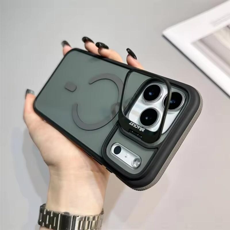 Husa pentru Apple iPhone 17 Pro, Joyshell, Kickstand, cu MagSafe, Protectie La Camera, Antisoc, Stand metalic, Gri titan