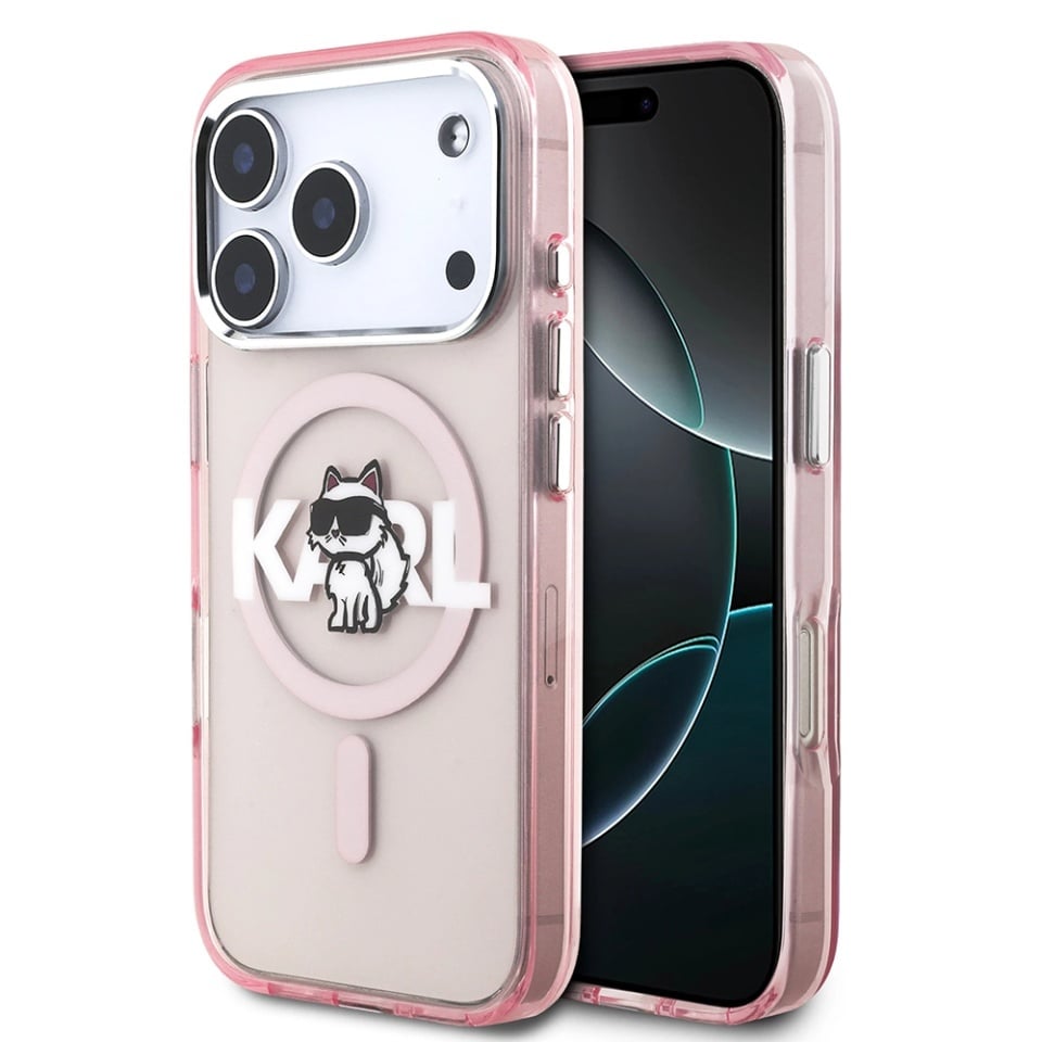 Husa pentru iPhone 17 Pro, Karl Lagerfeld, IML MagSafe, Roz