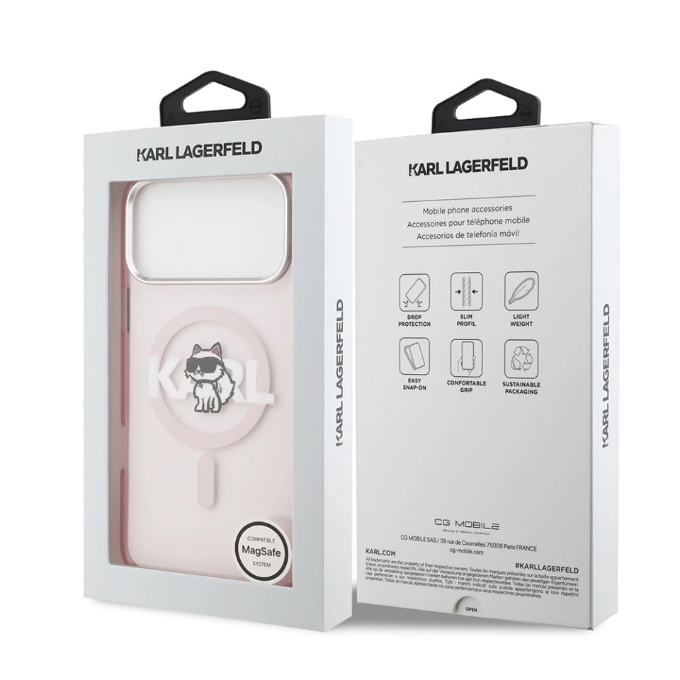 Husa pentru iPhone 17 Pro Max, Karl Lagerfeld, IML MagSafe, Roz