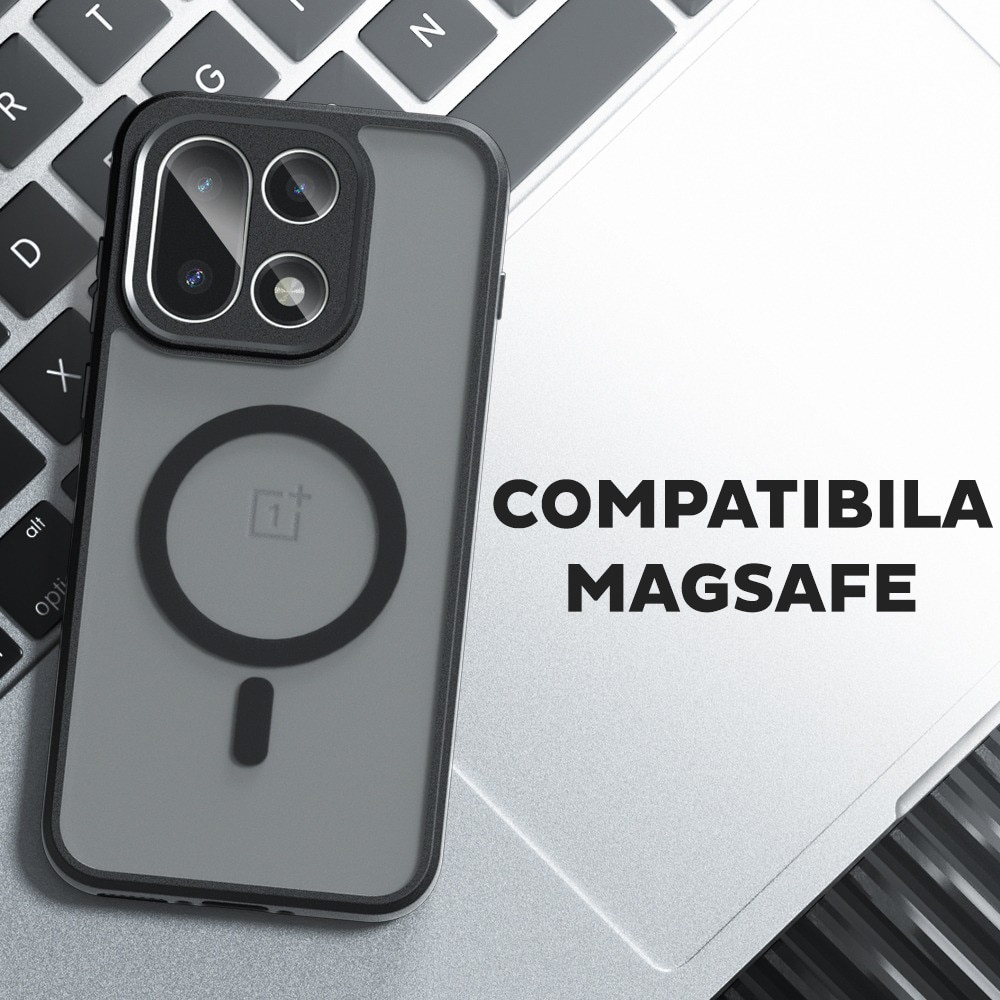Husa pentru OnePlus 15 Daden® PureFrost MagSafe, Incarcare wireless, Protectie sporita, Anti-amprenta, Negru fumuriu
