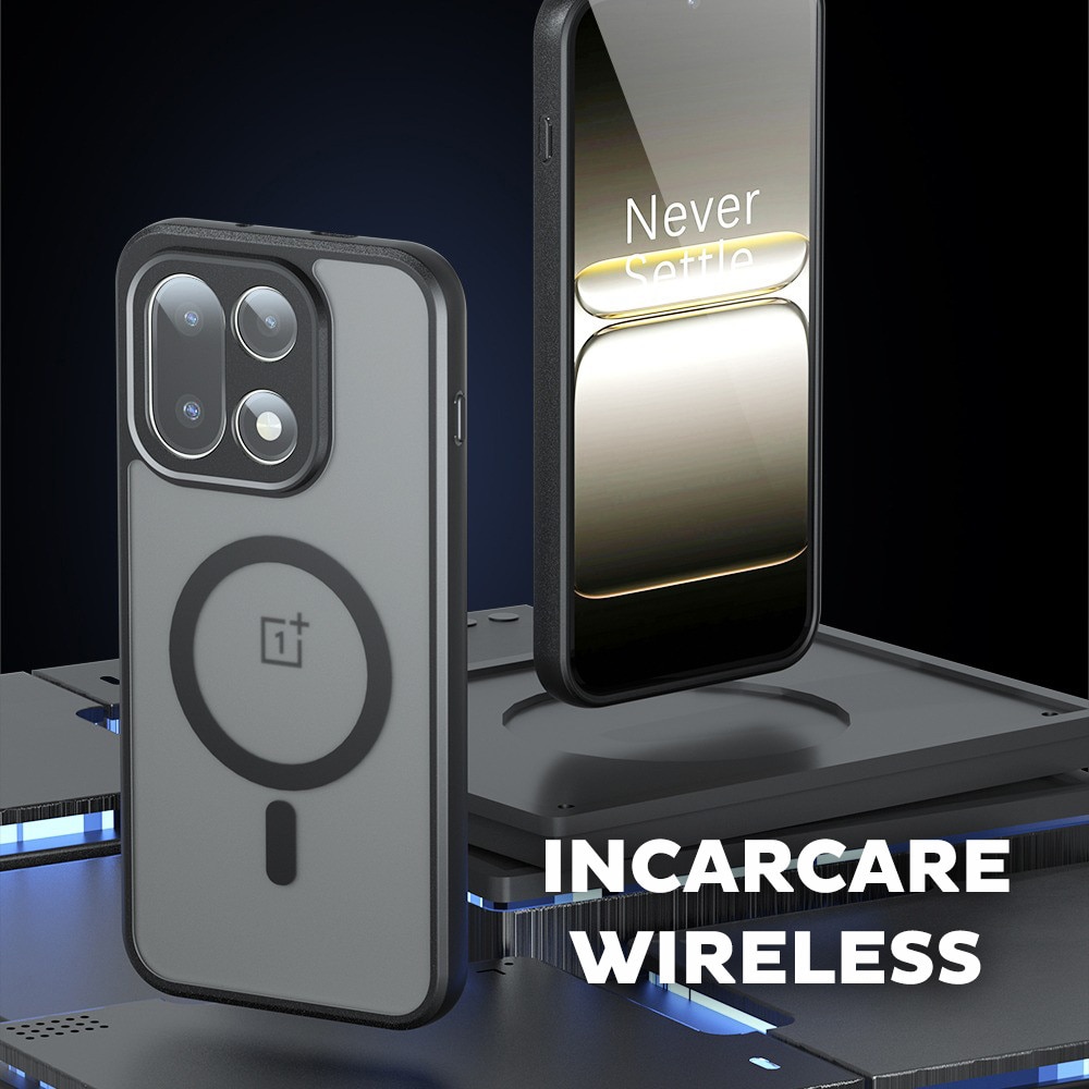 Husa pentru OnePlus 15 Daden® PureFrost MagSafe, Incarcare wireless, Protectie sporita, Anti-amprenta, Negru fumuriu