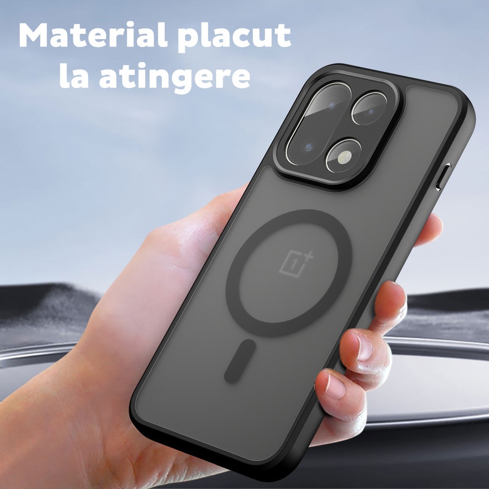 Husa pentru OnePlus 15 Daden® PureFrost MagSafe, Incarcare wireless, Protectie sporita, Anti-amprenta, Negru fumuriu