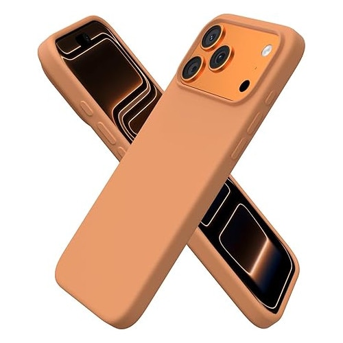 Husa pentru iPhone 17 Pro Max, Joyshell, SIlicon Catifelat Cu Interior Microfibra, Portocaliu
