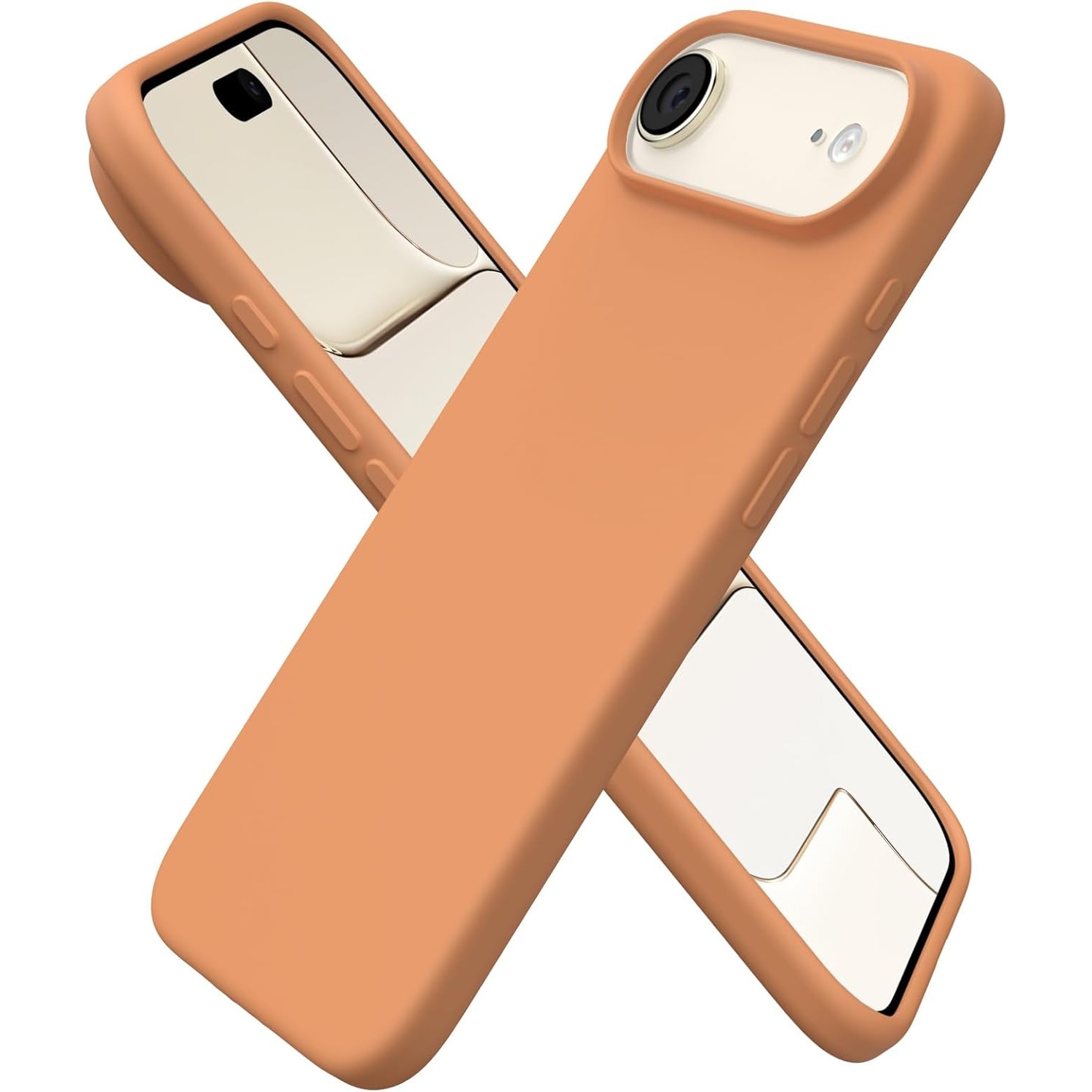 Husa pentru iPhone 17 Air, Joyshell, SIlicon Catifelat Cu Interior Microfibra, Portocaliu