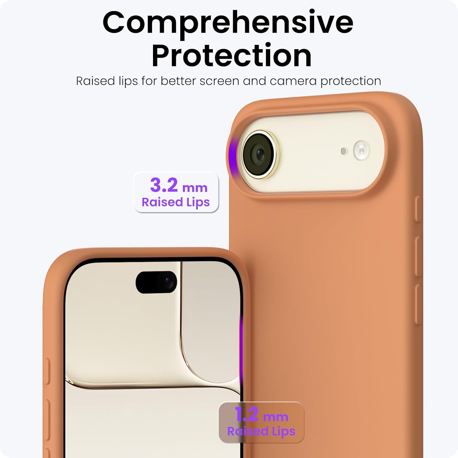 Husa pentru iPhone 17 Air, Joyshell, SIlicon Catifelat Cu Interior Microfibra, Portocaliu