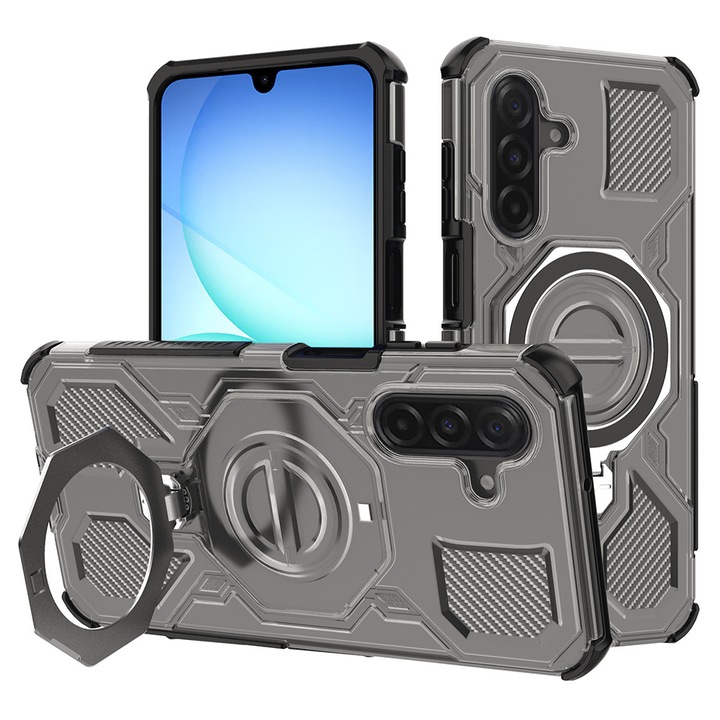 Tok Samsung Galaxy A17 5G / A17 4G-hez - Techsuit Carbon Shield PRO - Füstfekete