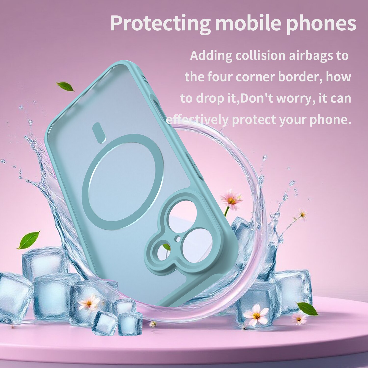 Husa pentru iPhone 17 cu protectie pentru lentile si MagSafe EasyCharge, Ghost Series Anti-ingalbenire, frosted - verde menta