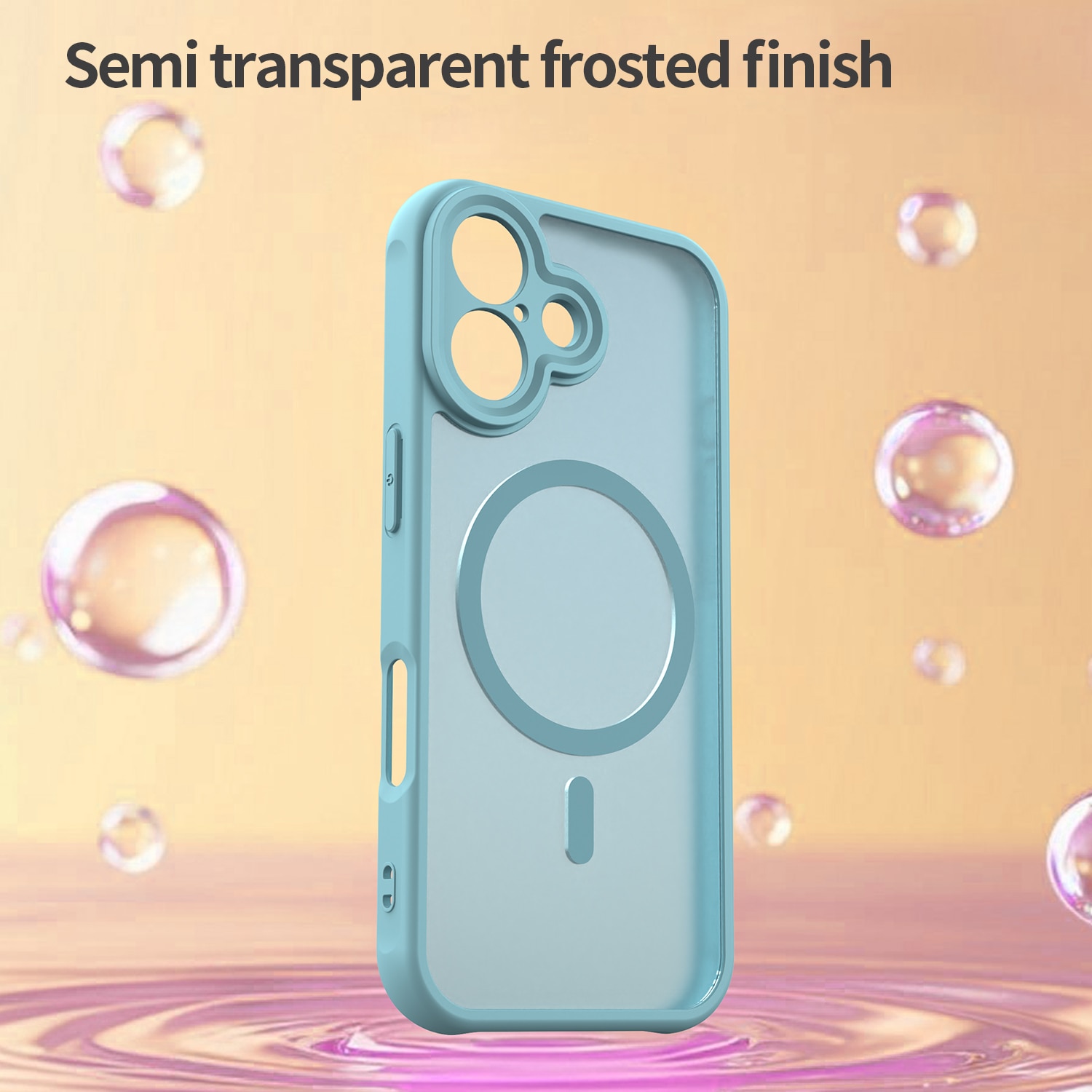 Husa pentru iPhone 17 cu protectie pentru lentile si MagSafe EasyCharge, Ghost Series Anti-ingalbenire, frosted - verde menta