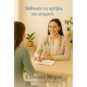 Plan nutritional personalizat 30 zile – creat de Cristina Negru, nutritionist certificat. Include plan alimentar complet, retete, liste de cumparaturi si fisa de progres. Rezultate reale in 2–4 saptamani