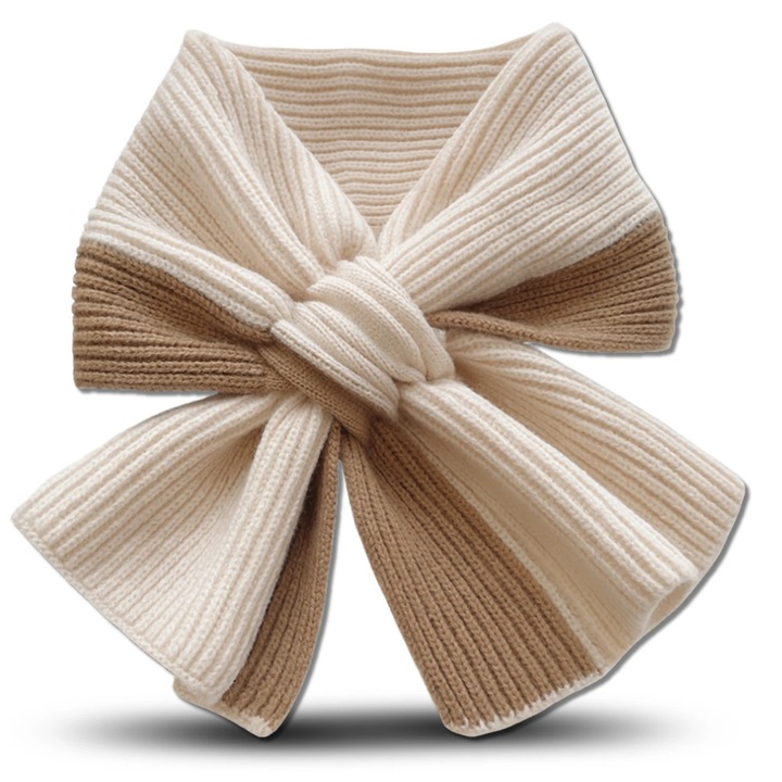 Fular dama, EdiBazzar, bej/maro, dimensiune universala, calduros