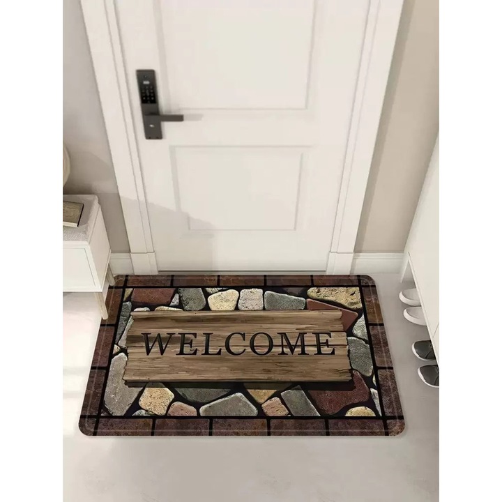 Lábtörlő, csúszásmentes, üdvözlő, 50x80cm