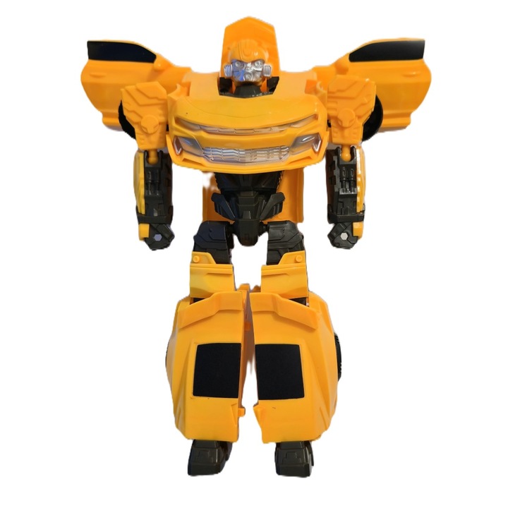 Robot transformabil 2 in 1 galben Mecha Warrior Super Hero, jucărie pentru copii 3+