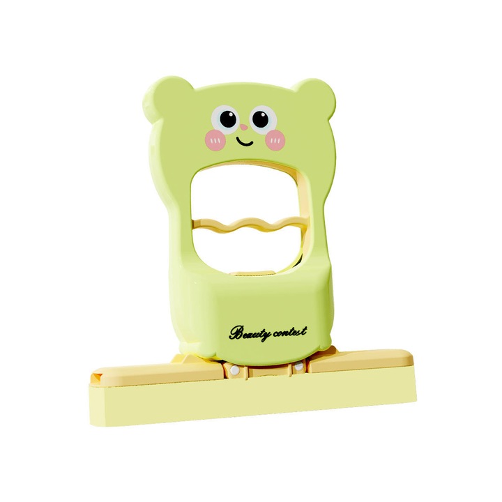 Mop Mini Portabil pentru Curatarea Higienica a Casei - Cap de Eponge, Material PVC, Model Cu Fumarul Cartoon, fara Folosirea Manastrelor, Ecologic, Verde Pui