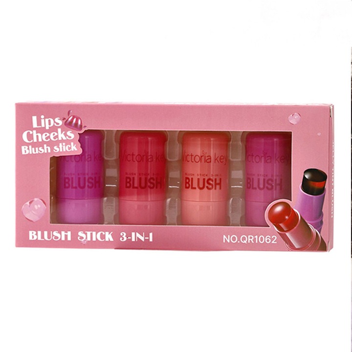 4 darabos zselés állagú pirosító stift szett, különböző sminkekhez