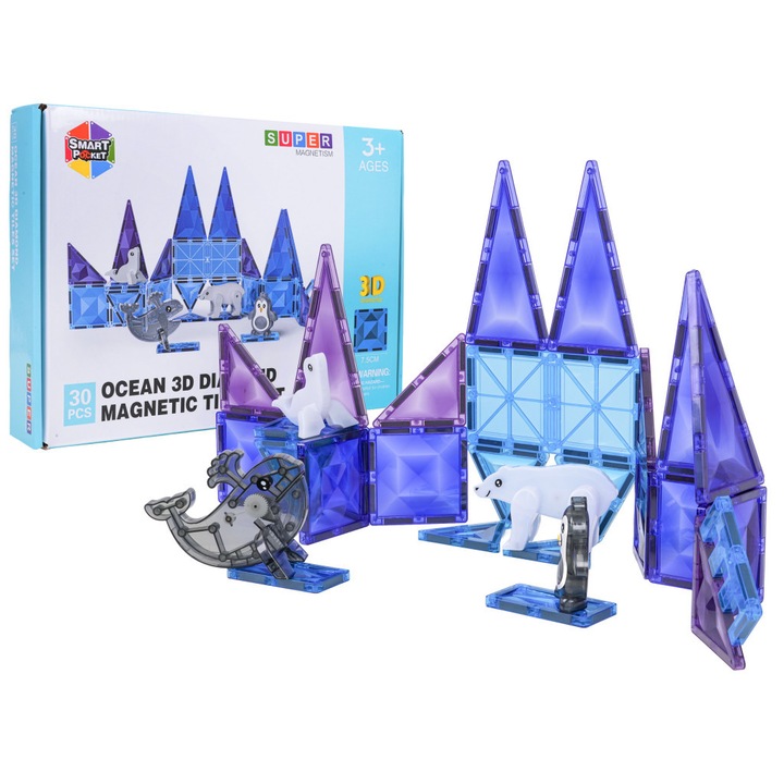 Set de construcție magnetic Lumea Iernii - 30 de piese