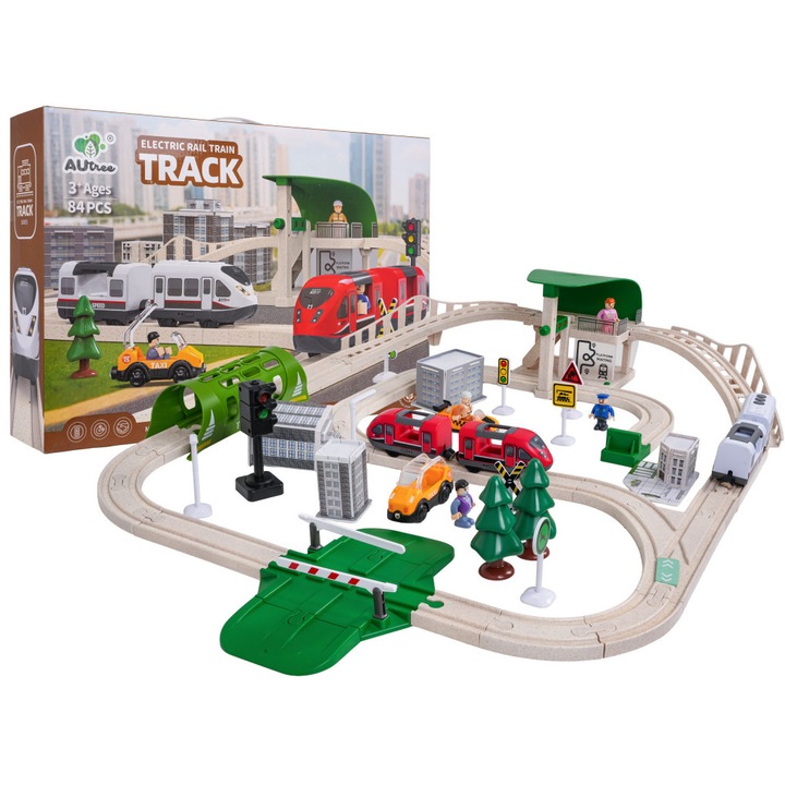 Tren urban cu funcție de lumină și sunet - 80 de piese