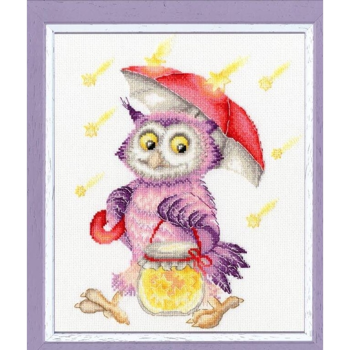 Set de brodat in cruciulita Golden Fleece "Colectand stele" 17.3x22.5 cm