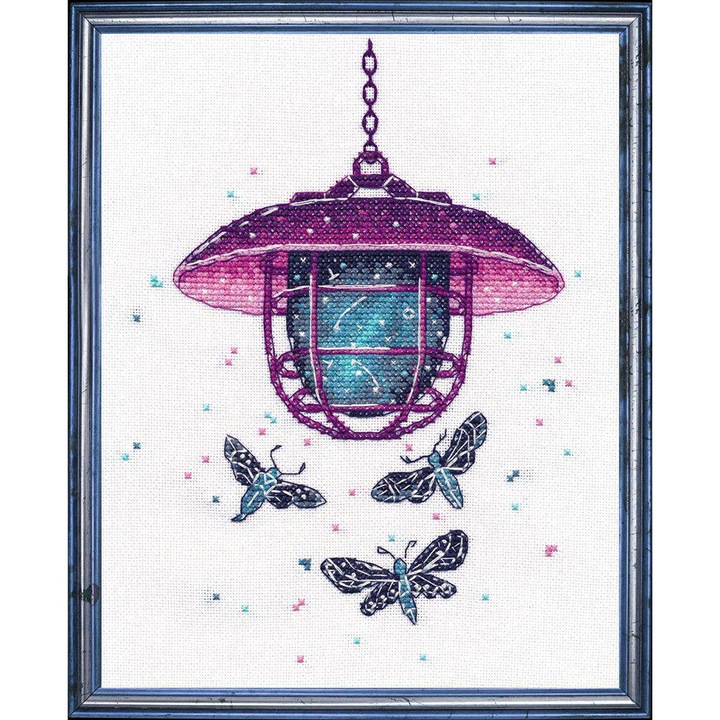 Set de brodat in cruciulita Oven "Lumina misterioasa" 15x20 cm