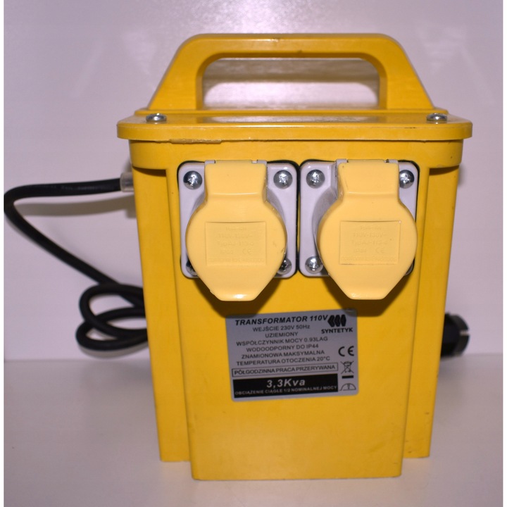 Transformator separational 230/110V, 3 Kva, IP 44, 2 iesiri 16A, 1650W