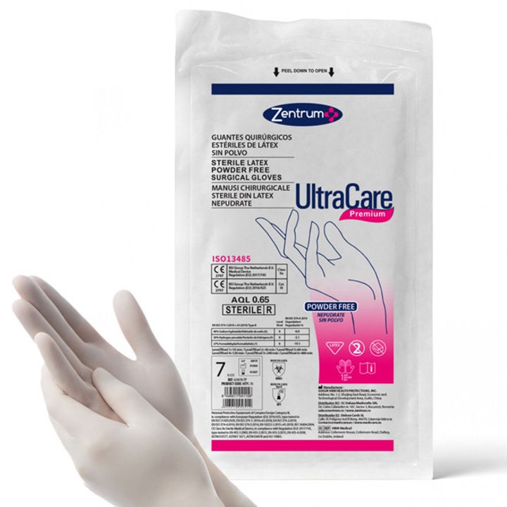 Manusi sterile din latex, marimea 7, cutie 50 perechi
