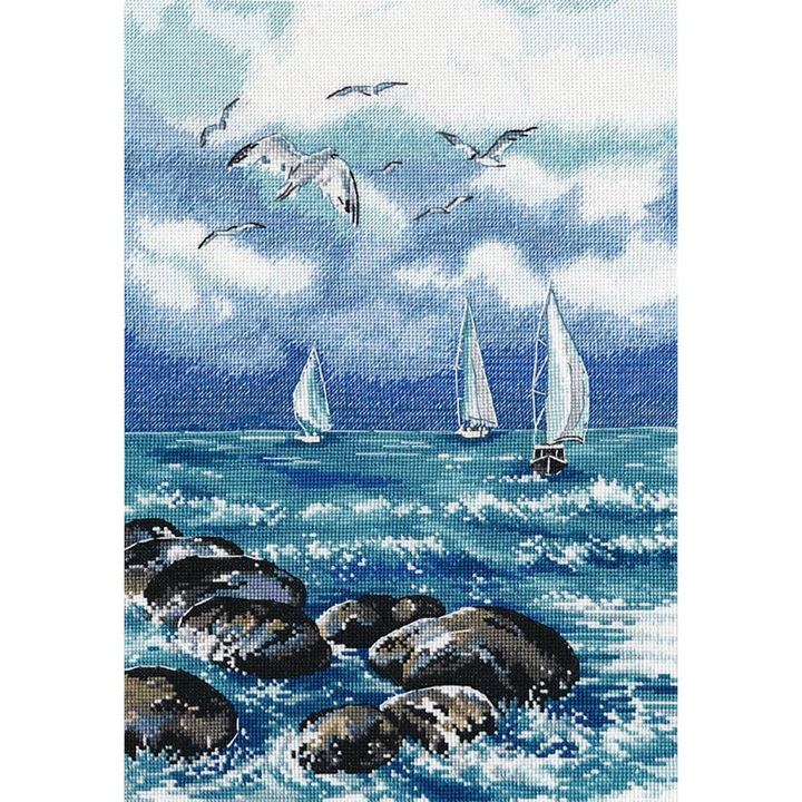Комплект за бродерия на кръстат бод Oven "О, морето" 23x34 см