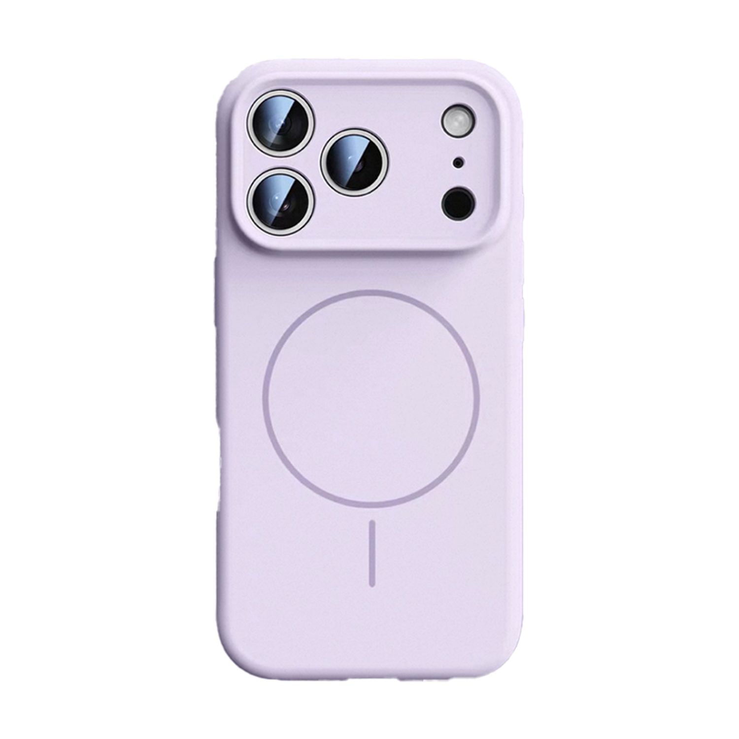 Husă de protecție pentru iPhone 17 Pro Max, silicone, violet deschis, interior din microfibra, compatibil MagSafe